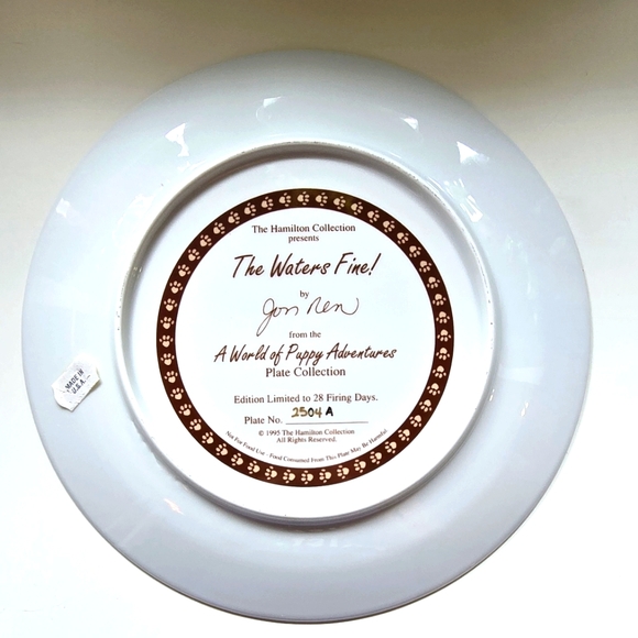 The Hamilton Collection- The Waters Fine - A World of Puppy Adventures Plate - Picture 4 of 5